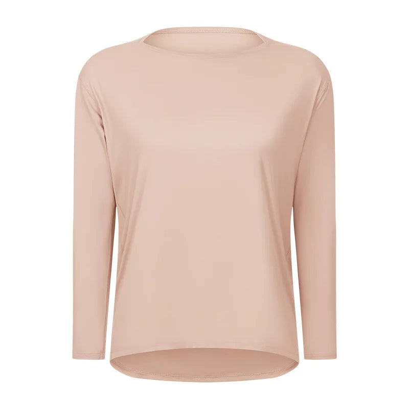Women's Long Sleeve Yoga Shirt – Quick-Dry Loose Running Training Top