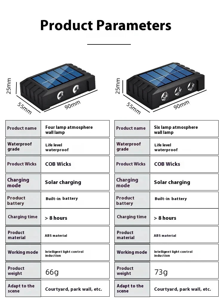 Solar LED Wall Lamp Up & Down Light