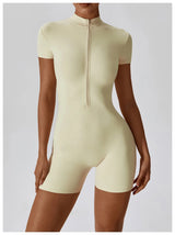 Women Summer Zipper Yoga Jumpsuit