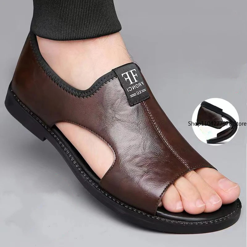 Men’s Leather Summer Beach Sandals 2025