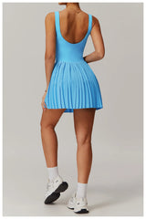 Women Pocket Pleated Sports Jumpsuit