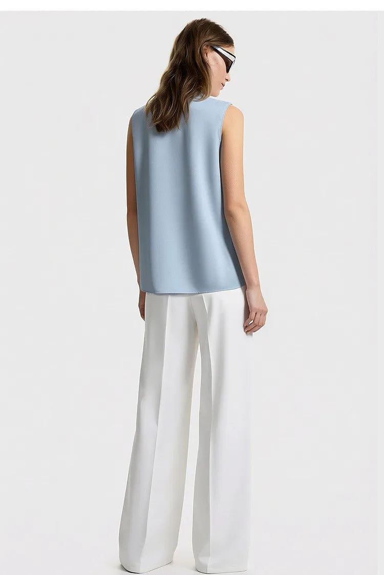 Amii Sleeveless Chiffon Office Blouse