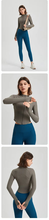 Women Zipper Slim Yoga Sports Jacket
