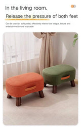 Wooden Fabric Footstool