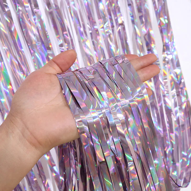 Foil Tinsel Fringe Curtain Backdrop
