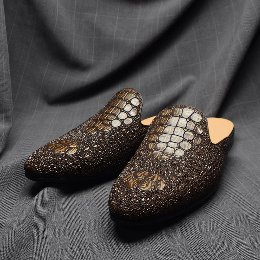 Men’s Crocodile Leather Mules