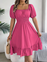 Women Square Neck Summer Dress