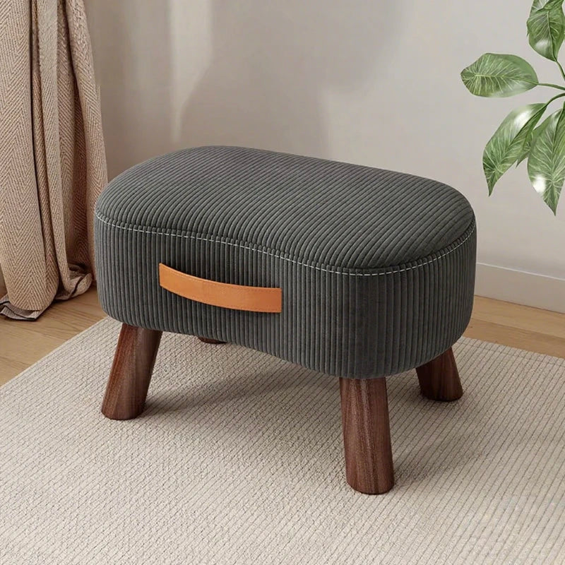Wooden Fabric Footstool