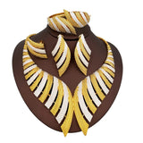 Luxury Two-Tone Gold Plated Bridal Jewelry Set