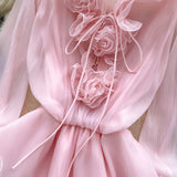 Women's Floral Chiffon Mini Dress