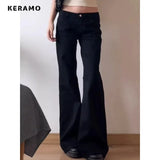 BlackMuse™ – Y2K High Waist Vintage Denim Jeans (Dark Washed, Wide Leg & Stylish)