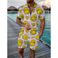 Men's 3D Print Polo & Shorts Set