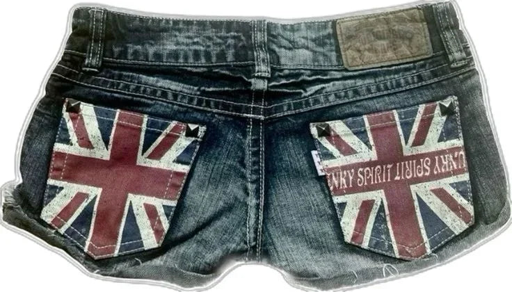 SweetGoth™ – Embroidered Y2K Mini Skirt (Gothic Low Waist Shorts)