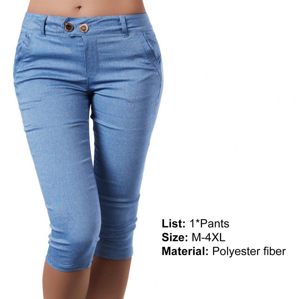 Women Mid Waist Slim Fit Capri Leggings