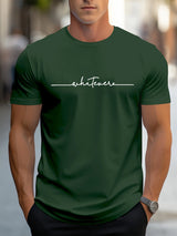 Men Letter Print Cotton Tee