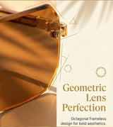 Elite Rimless Rectangle Sunglasses