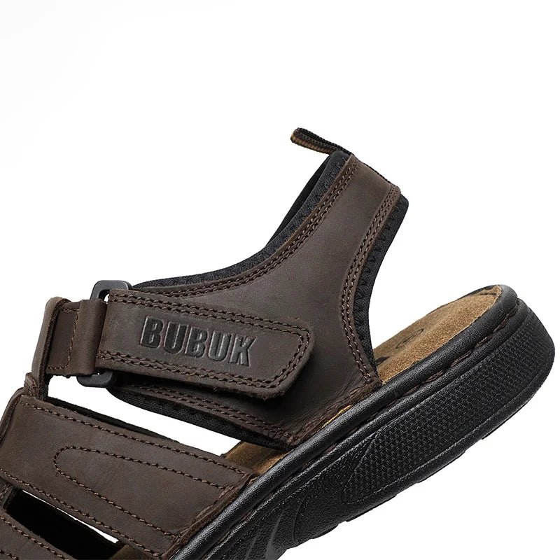 Men Cowhide Leather Beach Sandals