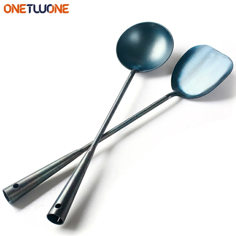 Handmade Iron Wok Spatula & Ladle Set