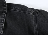 Women's Denim Jacket - Casual Black Overcoat
