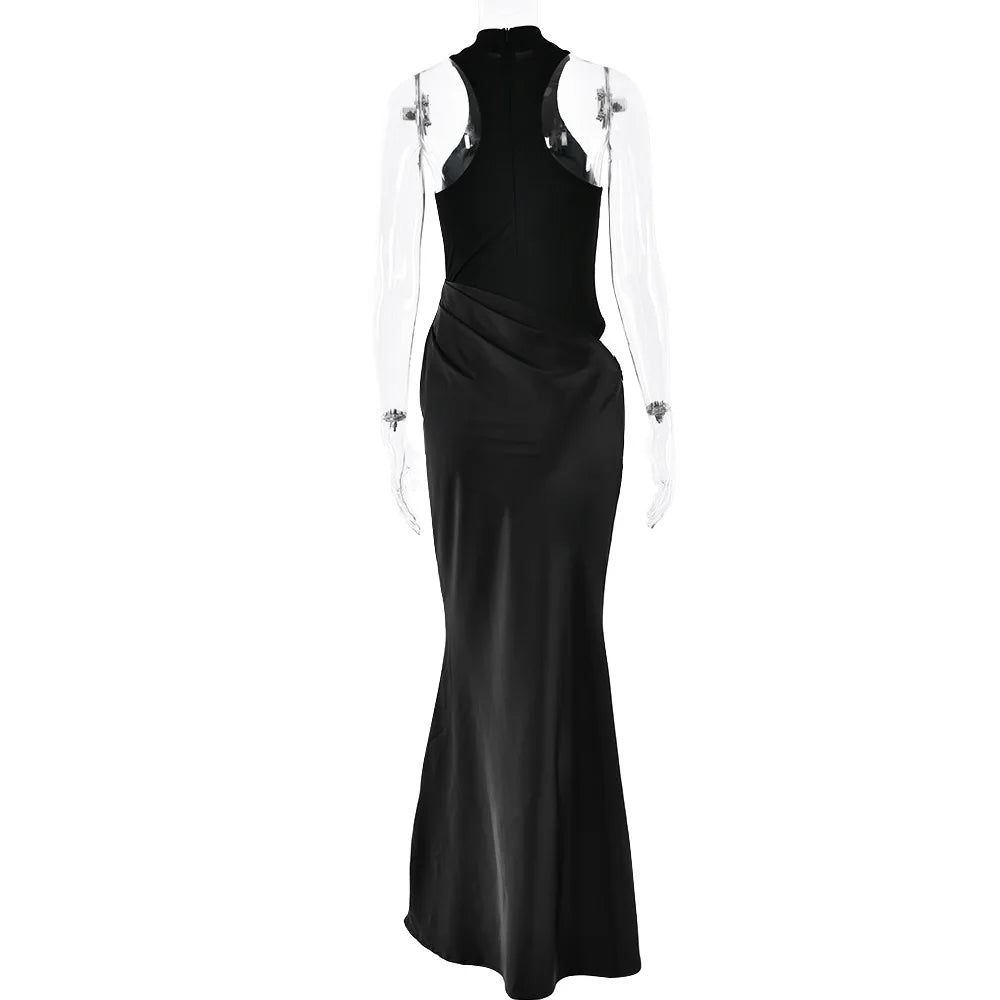 Luxe Satin Cutout Maxi Dress