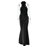 Luxe Satin Cutout Maxi Dress