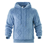Men Velvet Hooded Pullover Sweater