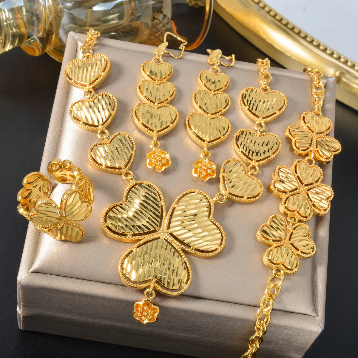 Dubai Gold Plated Arabic Jewelry Set