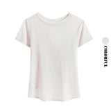 Women Open Back Crop Yoga Shirt