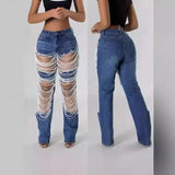 ChainTear™ – Bead Chain Ripped Slim Denim Pants 2025 (Grungy, Sleek & Decorative)