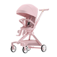 Lightweight Baby Travel Stroller Mini ELF 2 in soft pink, suitable for ages 0-2 years, foldable and easy to carry.