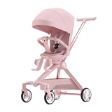 Lightweight Baby Travel Stroller Mini ELF 2 in soft pink, suitable for ages 0-2 years, foldable and easy to carry.