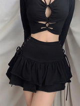 Women Goth Bandage Mini Skirt