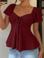Luna Lace-Up V-Neck Blouse