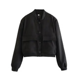 White Cropped Women's Bomber Jacket – Baseball Aviator Coat