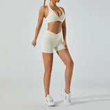 Women Deep V Hollow Back Sports Bra