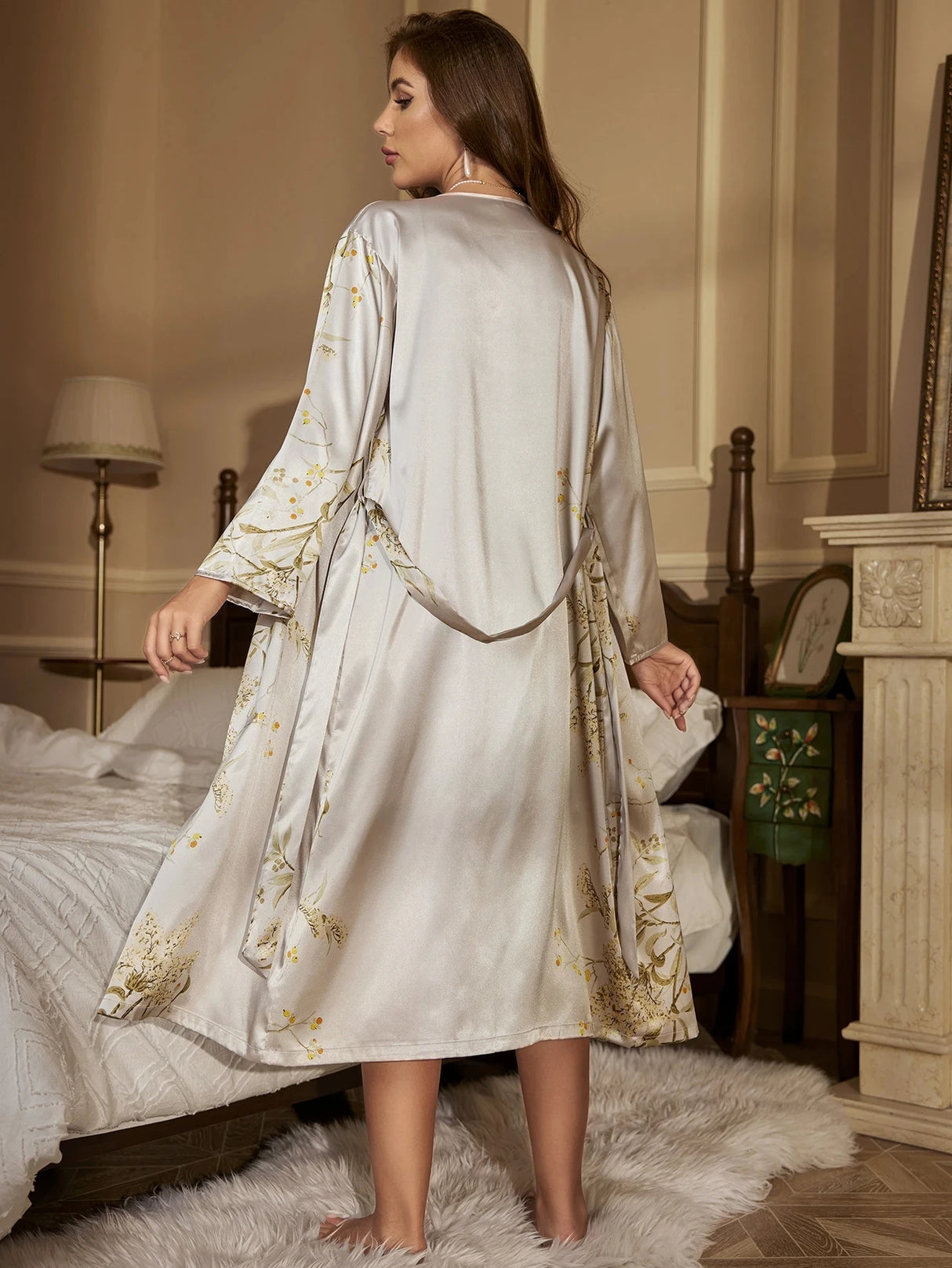 Women Cherry Print Pajama Set