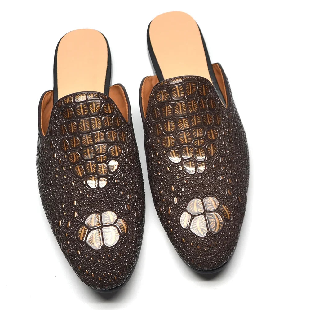 Men’s Crocodile Leather Mules