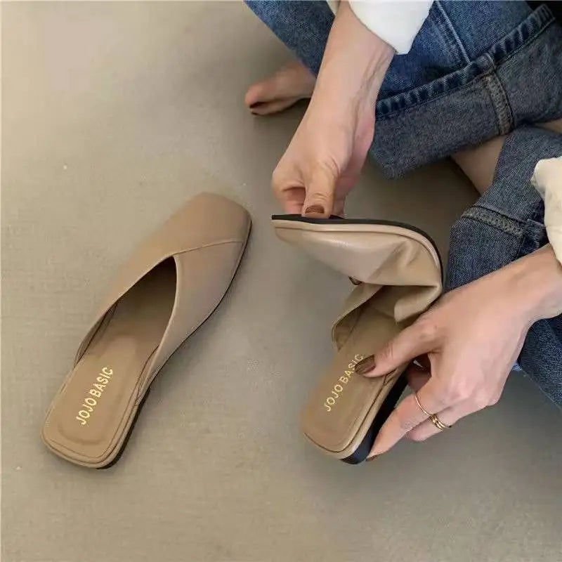 Women Designer Mules Leather Sandals