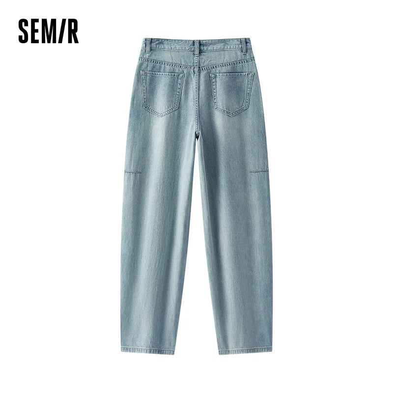 Women Vintage Cotton Wide Leg Jeans