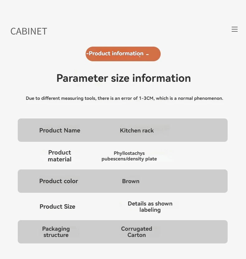 Multi-Layer Floor Standing Kitchen Shelf