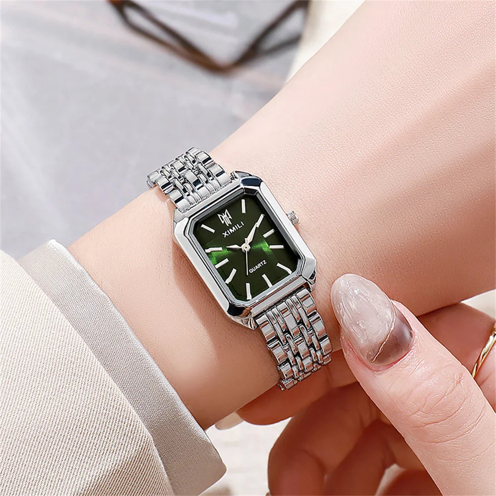 Gold Plated Square Ladies Quartz Watch