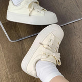 Women Canvas Sneakers White Platform Shoes