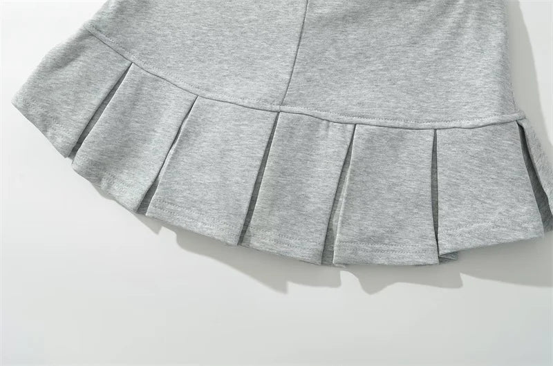 Women Wide Pleat Y2K Skirt