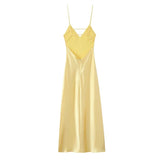 Golden Luxe Satin Maxi Dress