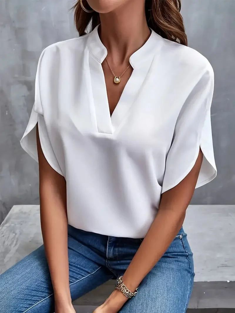 Sophia V-Neck Office Blouse