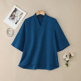 Kyoto Cross V-Neck Tunic Blouse