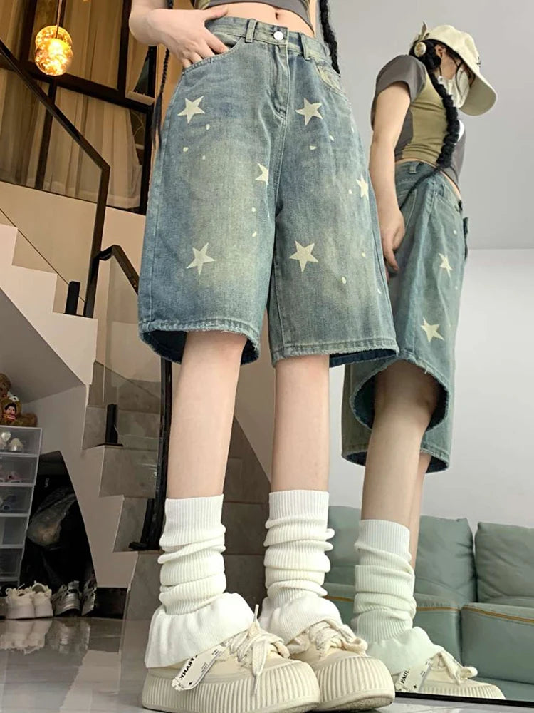 WashedMuse™ – Retro Wide Leg High Waist Denim Pants (Faded, Chic & Casual)