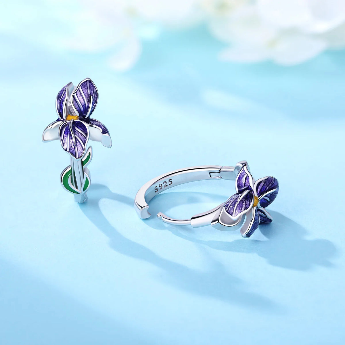 925 Sterling Silver Flower Earrings