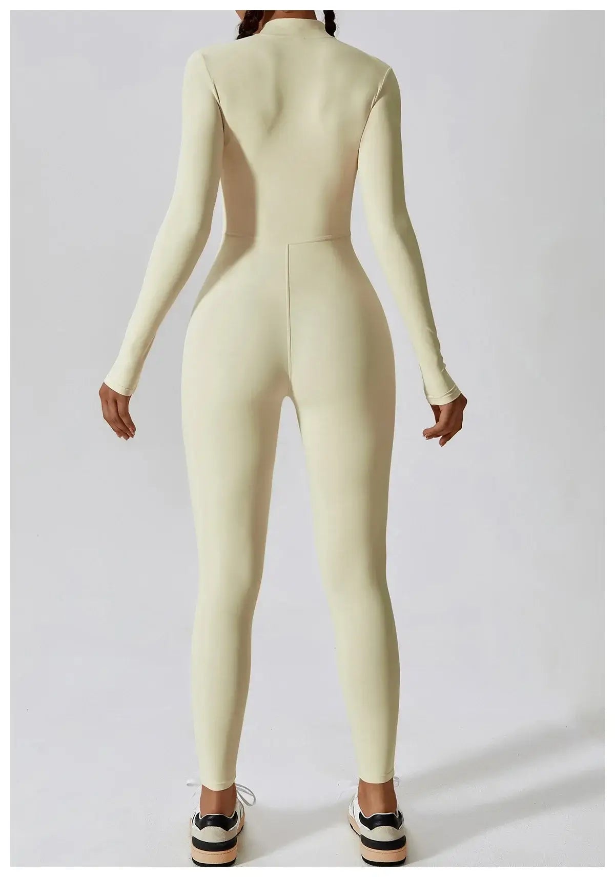 Women Fitness Zipper Long Sleeve Jumpsuit