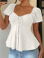 Luna Lace-Up V-Neck Blouse